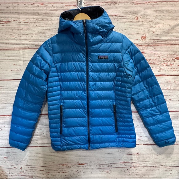 Patagonia Women’s Down Sweater Hoodie in Lapiz Blue Sz S - Picture 2 of 14